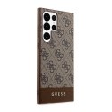 Guess 4G Bottom Stripe Metal Logo Collection - Case for Samsung Galaxy S23 Ultra (Brown)