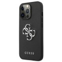 Guess Saffiano 4G Big Silver Logo - Case for iPhone 13 Pro (Black)