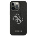 Guess Saffiano 4G Big Silver Logo - Case for iPhone 13 Pro (Black)