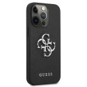 Guess Saffiano 4G Big Silver Logo - Case for iPhone 13 Pro (Black)