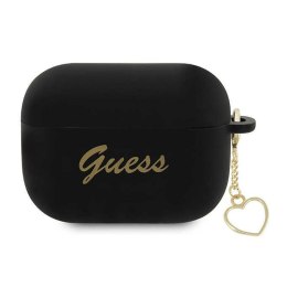 Guess Silicone Heart Charm - Case for Apple AirPods Pro 2 (Black)