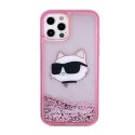 Karl Lagerfeld Liquid Glitter NFT Choupette Head - Case for iPhone 12 / iPhone 12 Pro (Pink)