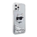 Karl Lagerfeld Liquid Glitter NFT Choupette Head - Case for iPhone 12 / iPhone 12 Pro (Silver)