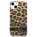 Guess Leopard Electro Stripe - Cover for iPhone 13 mini (Brown)