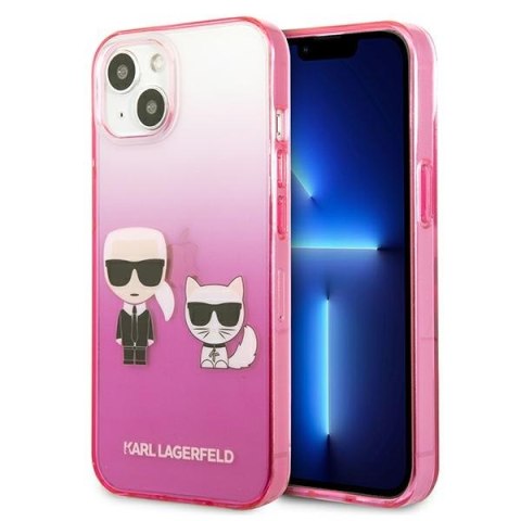 Karl Lagerfeld Gradient Ikonik Karl & Choupette - Case for iPhone 13 mini (Pink)