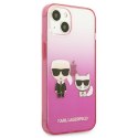 Karl Lagerfeld Gradient Ikonik Karl & Choupette - Case for iPhone 13 mini (Pink)