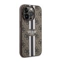 Guess 4G Printed Stripes MagSafe - Case for iPhone 14 Pro (Brown)