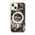 Guess Flower MagSafe - Case for iPhone 14 (Black)