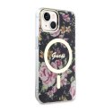 Guess Flower MagSafe - Case for iPhone 14 Plus (Black)