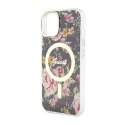 Guess Flower MagSafe - Case for iPhone 14 Plus (Black)