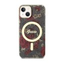 Guess Flower MagSafe - Case for iPhone 14 Plus (Green)