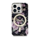 Guess Flower MagSafe - Case for iPhone 14 Pro (Black)