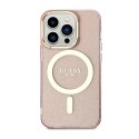 Guess Glitter Gold MagSafe - Case for iPhone 14 Pro (Pink)