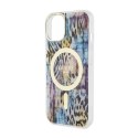 Guess Leopard MagSafe - Case for iPhone 14 (Blue)