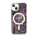 Guess Leopard MagSafe - Case for iPhone 14 (Pink)