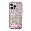 Guess Liquid Glitter Transculent 4G - Case for iPhone 14 Pro Max (Pink)