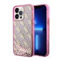 Guess Liquid Glitter Transculent 4G - Case for iPhone 14 Pro (Pink)