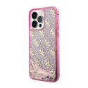 Guess Liquid Glitter Transculent 4G - Case for iPhone 14 Pro (Pink)