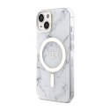 Guess Marble MagSafe - Case for iPhone 14 (White)