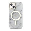 Guess Marble MagSafe - Case for iPhone 14 (White)