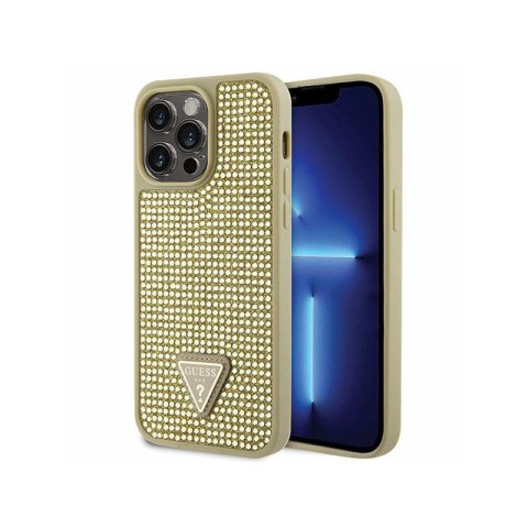 Guess Rhinestone Triangle - Case for iPhone 14 Pro Max (Gold)