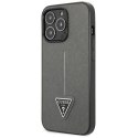 Guess Saffiano Triangle Logo Case - Cover for iPhone 13 Pro Max (Silver)