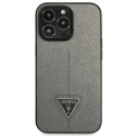 Guess Saffiano Triangle Logo Case - Cover for iPhone 13 Pro Max (Silver)