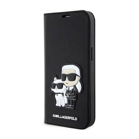 Karl Lagerfeld Booktype NFT Saffiano Karl & Choupette - Case for iPhone 14 (Black)