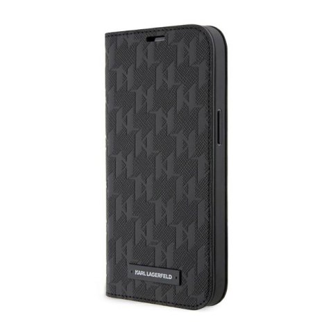 Karl Lagerfeld Booktype Saffiano Monogram - Case for iPhone 14 (Black)