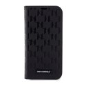 Karl Lagerfeld Booktype Saffiano Monogram - Case for iPhone 14 (Black)