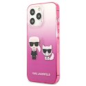 Karl Lagerfeld Gradient Ikonik Karl & Choupette - Case for iPhone 13 Pro (Pink)