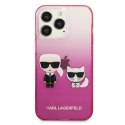 Karl Lagerfeld Gradient Ikonik Karl & Choupette - Case for iPhone 13 Pro (Pink)