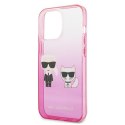 Karl Lagerfeld Gradient Ikonik Karl & Choupette - Case for iPhone 13 Pro (Pink)