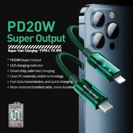 WEKOME WDC-181 Vanguard Series - USB-C to Lightning Super Fast Charging PD 20W connection cable 1.2 m (Green)