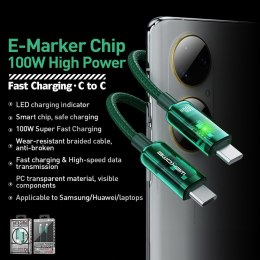 WEKOME WDC-193 Vanguard Series - USB-C to USB-C Super Fast Charging connection cable 100W 1 m (Green)