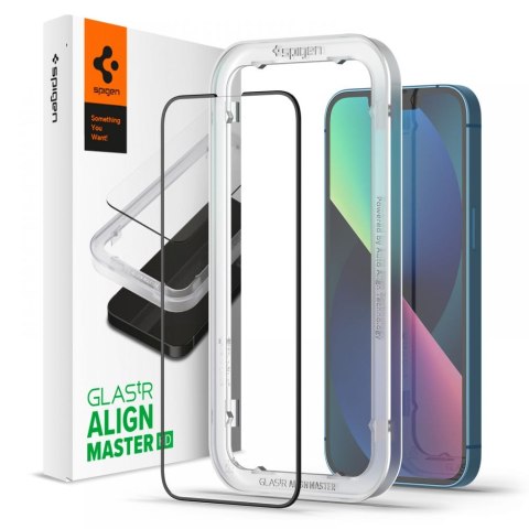 Spigen Alm Glass FC - Tempered Glass iPhone 13 / iPhone 13 Pro (Black)