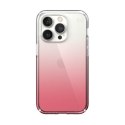 Speck Presidio Perfect-Clear + Ombre - Case for iPhone 14 Pro with MICROBAN coating (Clear / Vintage Rose Fade)