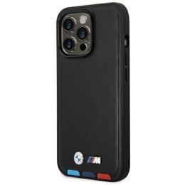 BMW Leather Hot Stamp Tricolor - Case for iPhone 14 Pro (Black)