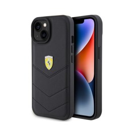 Ferrari Quilted Metal Logo - Case for iPhone 15 Car (Black)