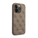 Guess 4G Metal Gold Logo Case iPhone 14 Pro (Brown)