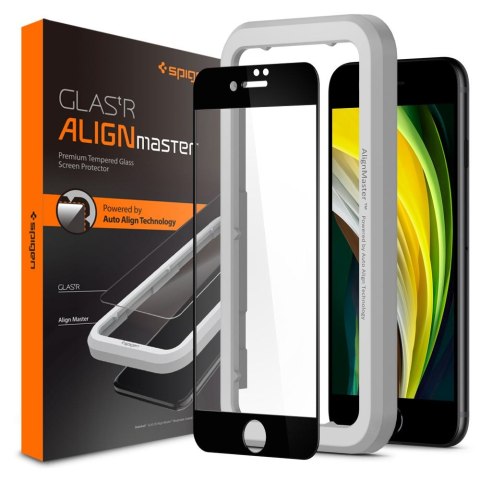 Spigen Alm Glass FC - Tempered Glass iPhone SE (2022 / 2020) / 8 / 7 (Black)