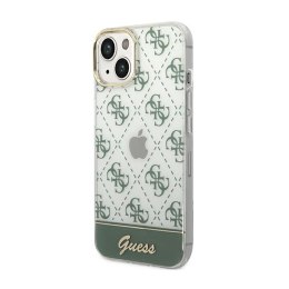 Guess 4G Stripe Script Logo Electroplated Pattern - Case for iPhone 14 Plus (Khaki)