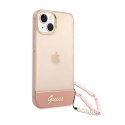 Guess Translucent Pearl Strap - Case for iPhone 14 Plus (Pink)