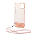 Guess Translucent Pearl Strap - Case for iPhone 14 Plus (Pink)