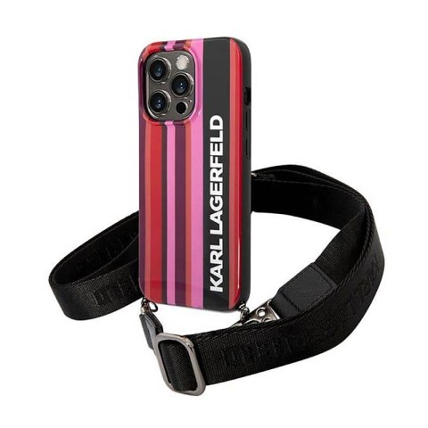 Karl Lagerfeld Color Stripes Strap - Case for iPhone 14 Pro (Pink)