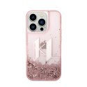 Karl Lagerfeld Liquid Glitter Big Logo Case - Case for iPhone 14 Pro (Pink)