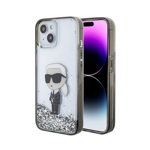 Karl Lagerfeld Liquid Glitter Ikonik - iPhone 15 Case (Transparent)