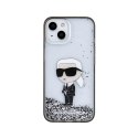 Karl Lagerfeld Liquid Glitter Ikonik - iPhone 15 Case (Transparent)