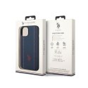 US Polo Assn Leather Stitch - Case for iPhone 14 Plus (Navy blue)