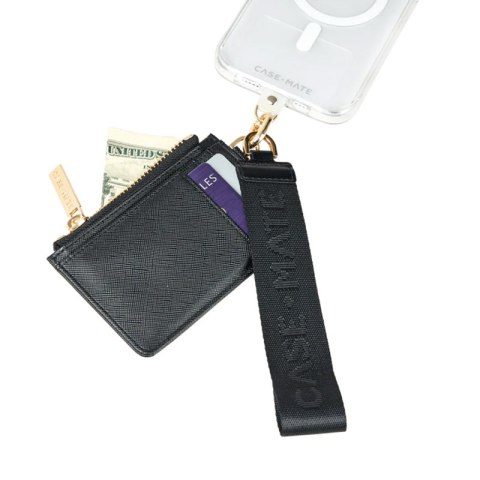 Case-Mate Essential Phone Strap with Wallet - Universal phone strap with wallet (Black)